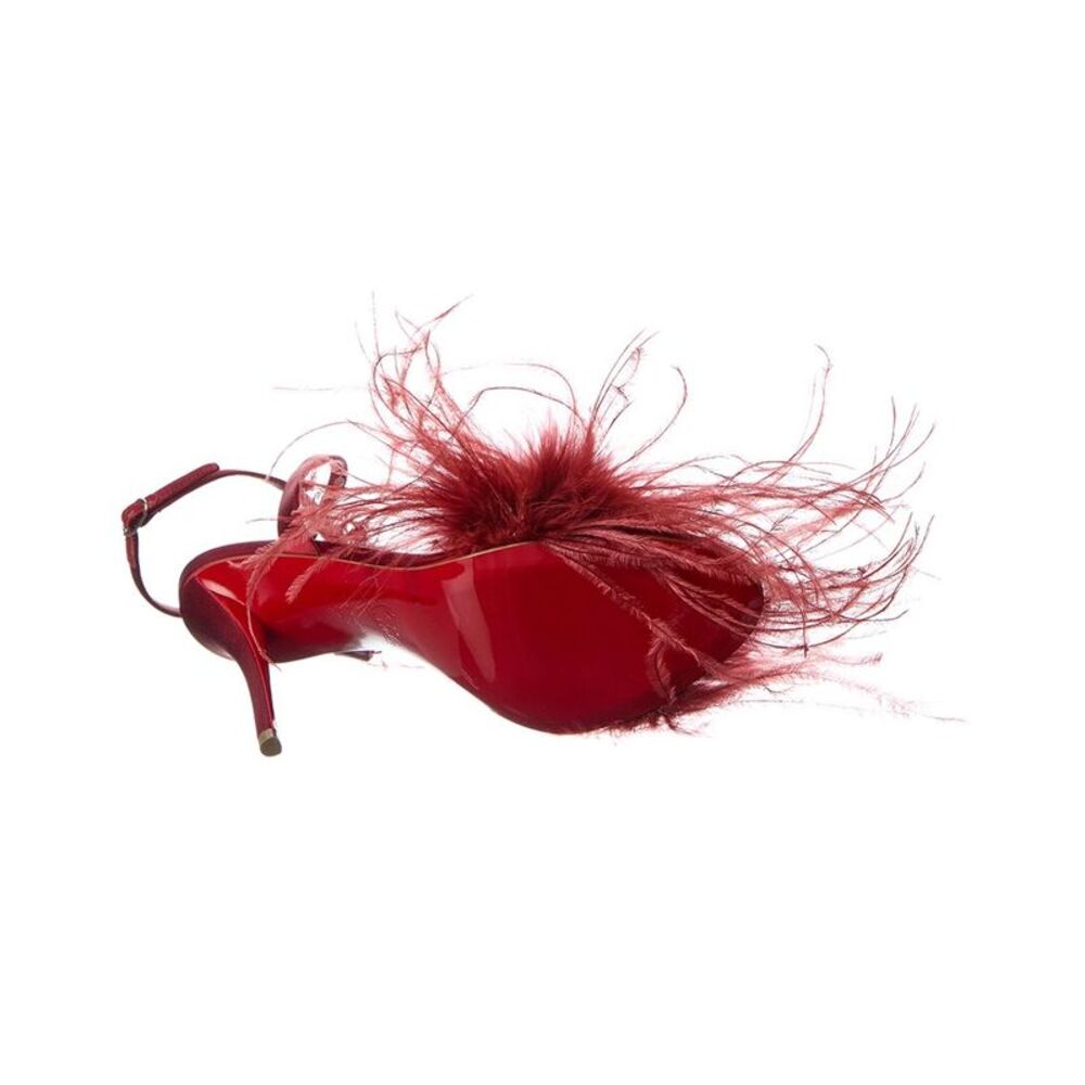 Christian Louboutin Miss Z Poupi Satin Sandal, Red - Picture 4 of 5
